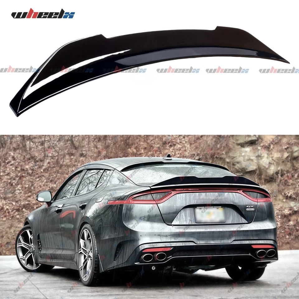 Alerón trasero negro brillante para Kia Stinger Highkick 2018-2023 estilo PSM Foto 4 de 4