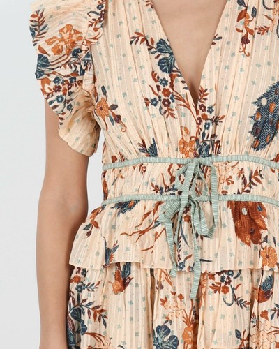 Ulla Johnson Marni Floral Ruffled Mini Dress In Egret Rose Size 2 V-Neck Layered - Picture 4 of 13