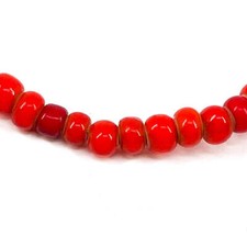 Red Two Layer White Heart Venetian Trade Beads