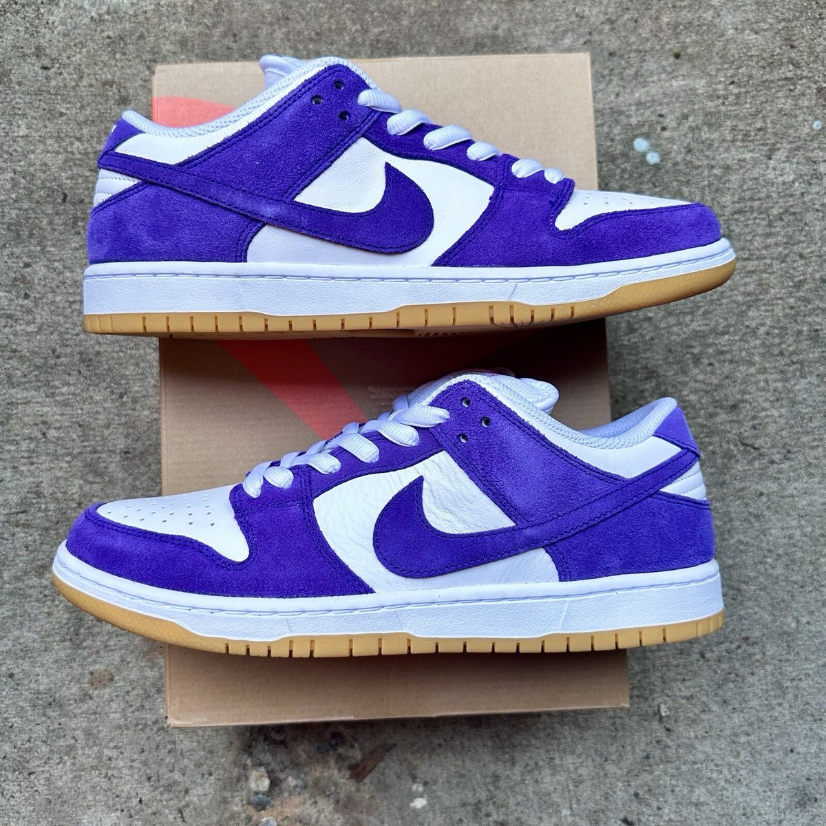 Nike Dunk Low SB ホワイト/パープル Nike Dunk Low Retro New Purple White With Mens Sz 10.5 | eBay