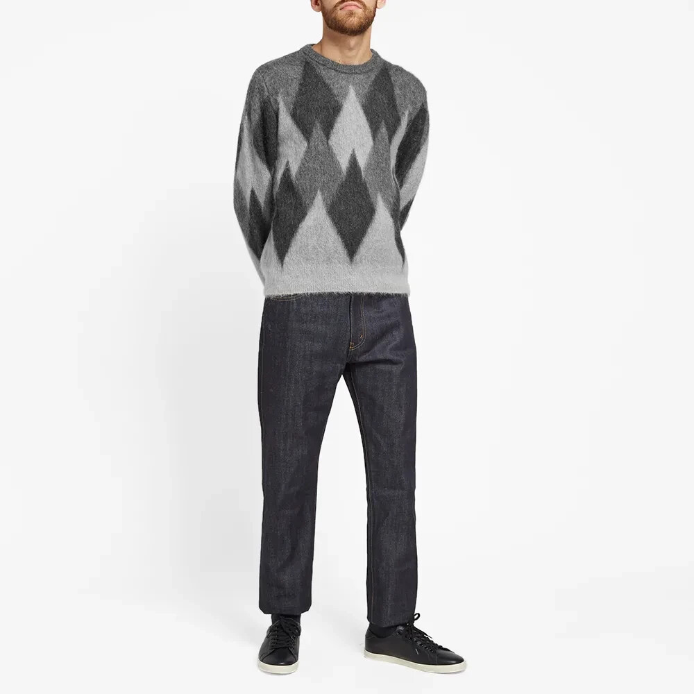 CELINE Hedi Slimane FW19 Argyle wool mohair sweater knit xs