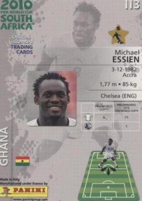 2010 Panini FIFA World Cup South Africa Michael Essien #113 for