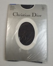 Vtg Christian Dior Black Orchid Control Top Ultra Sheer Sandalfoot Hosiery Sz 2