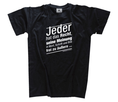 Jeder hat das Recht auf Meinungsfreiheit Artikel 5 Grundgesetz Regierung T-Shirt