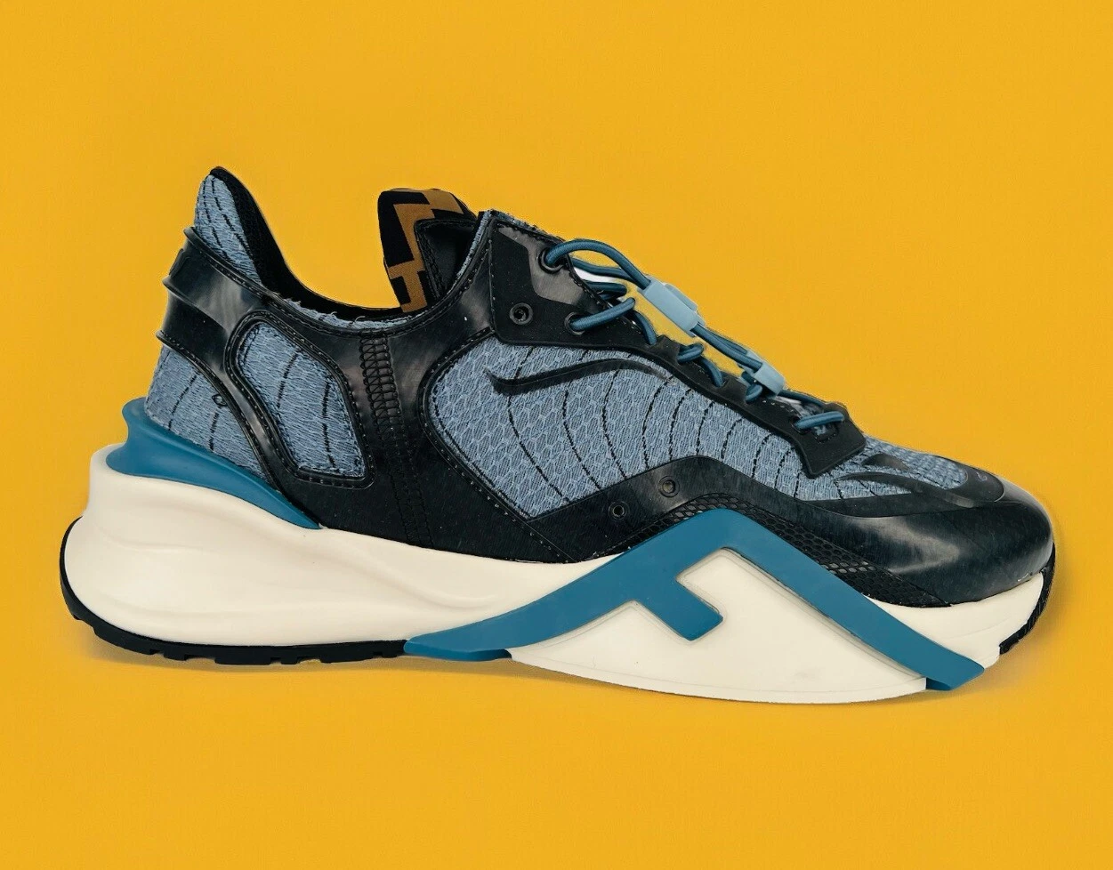 Sneakers FENDI Flow FF nylon trasparente mix media logo UK 8 US 9 EU 42