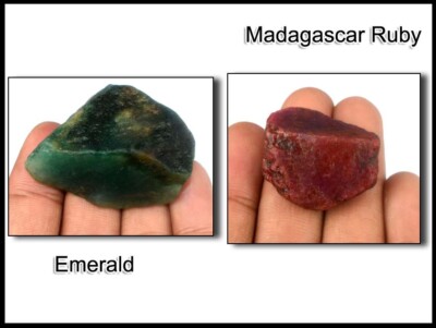Beste Angebote 230 CT Madagaskar Rubin & Smaragd Natürlich Edelstein Grobem Paar