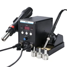 2-in-1 Rework Soldering Station 8586 Hot Air Gun Solder Iron Repair Tool 110V US
