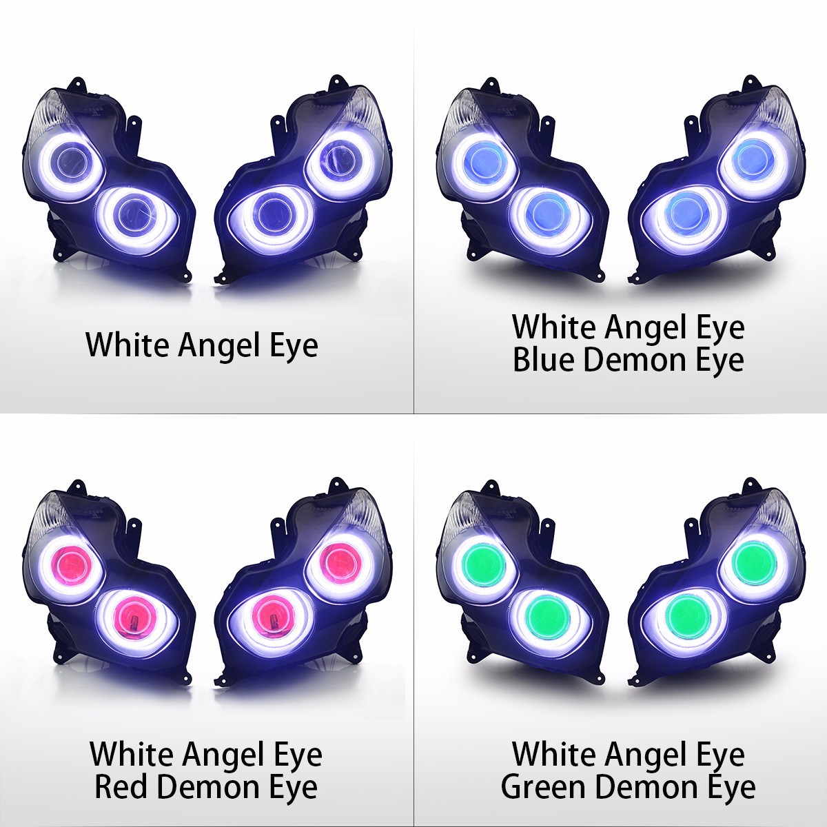 2X Phares LED pour Kawasaki ZX14R ZZR1400 06-11 Demon Eyes Angel