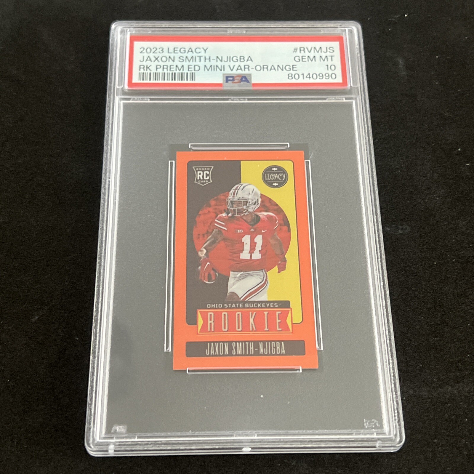 Jaxon Smith-Njigba Panini Legacy Rookies Premium Edition Mini Variation #RVMJS Orange