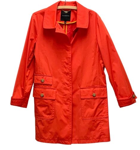 Talbots Women’s Trench Coat Size 12 Orange Lightwe