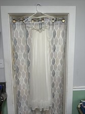 VTG TOSCA Sm Bridal White Full Sheer Chiffon Ovr Nylon Nightgown Negligee Gown