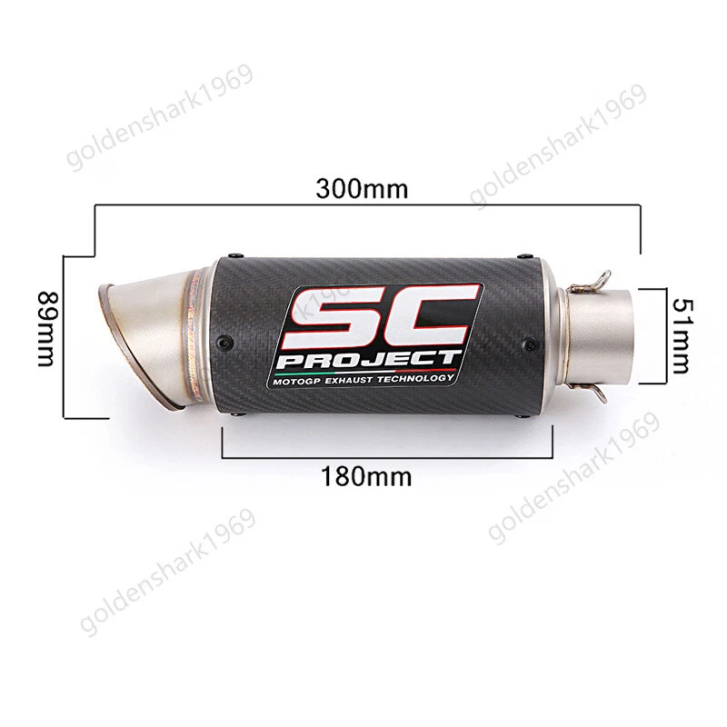 ER6N 2005-2011 para sistema de escape Kawasaki ER6F tubo medio puntas silenciador carbono 2" Foto 3 de 4