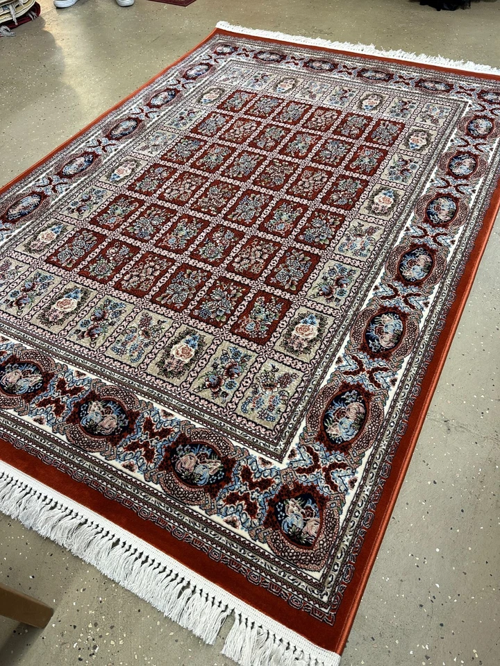 Alfombra tradicional naranja alfombra oriental 6,5 x 9,2 pies Foto 3 de 4