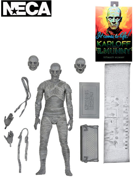 Neca Universal Monsters The Mummy Black and White 7 Inch Action
