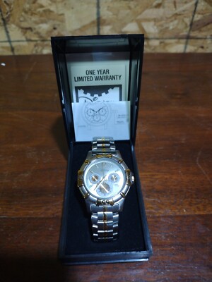 Disney Time Works Gold Tone Mickey Mouse Men's Analog Wrist Watch READ