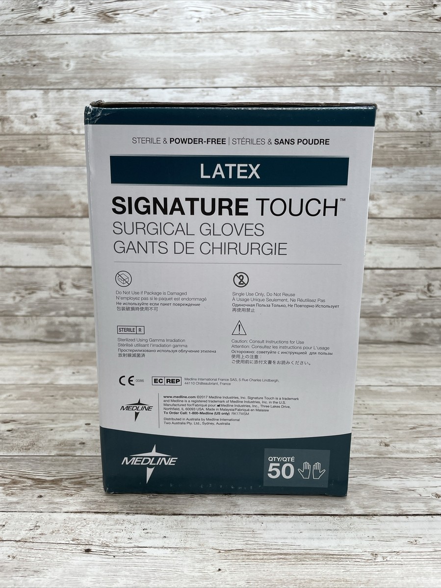 1 Box Medline Signature Touch LATEX Surgical Gloves Size: 6