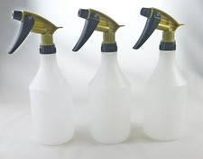 3 x Trigger Spray Bottles 750ml, Gold Tolco, acid and chemical resistant heads