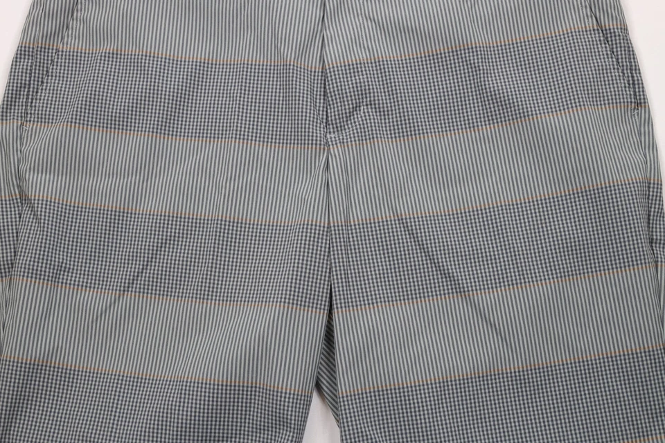 Puma Golf Cell Mens Size 38 Striped Plaid Flat Front Tech Golf Chino Shorts - Image 3 of 4