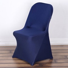 10 Navy Blue Stretchable Spandex Chair Covers Event Banquet Party Decorations