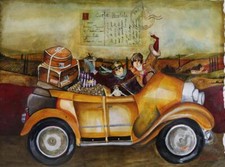 Ceramic Backsplash Tile Mural Street Scene Kitchen/Bathroom/Shower - Road Trip