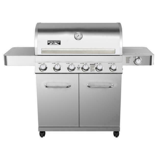 Monument Grills 77352 6 Burner Propane Gas Grill - Stainless Steel