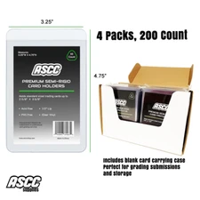 200 Ct ASCC Clear Semi Rigid Card Holders blank no logo 400 600 1000 Size 1