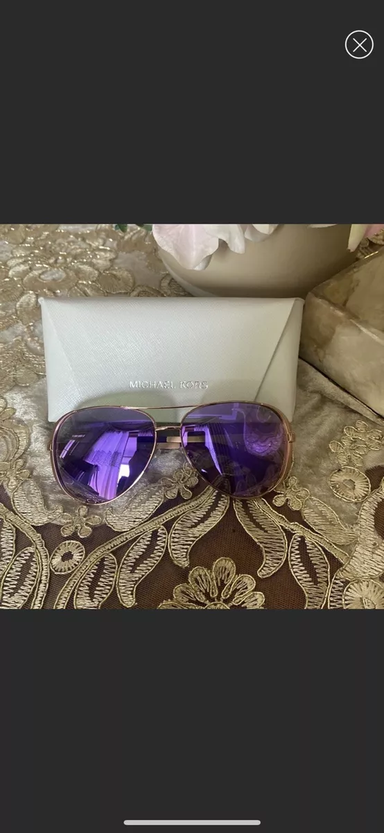 Buy the Michael Kors Chelsea Purple Aviator Sunglasses