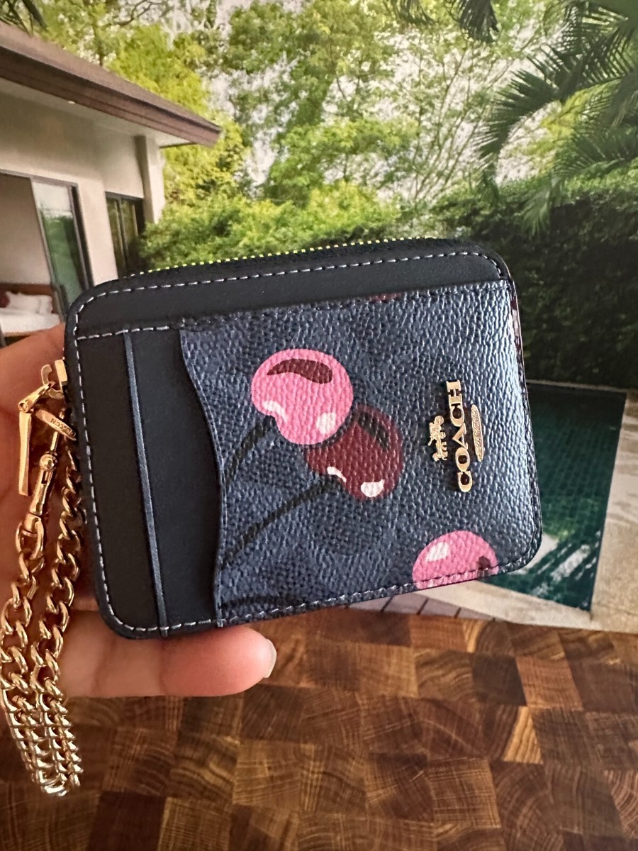 BN Coach Zip Card Case W Chain Wristlet_Floral~Sig~Color BN Coach Zip Card Case W Chain Wristlet_Floral~Sig~Color