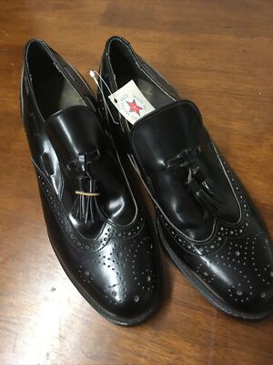 NOS O'Sullivan Executive Imperials Black Leather Dress Shoes Made USA 9.5 E