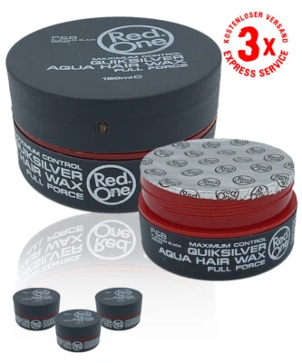 3x Spar Set RedOne Quicksilver Aqua Hair Wax Full Force 150ml Wachs Haarwachs