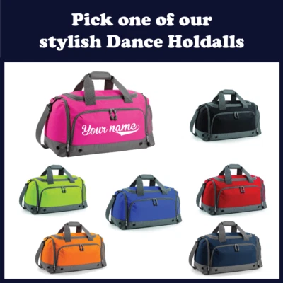 BAGBASE Personalised Dance Holdall Bag Girls Ballet Children's Glitter Kit Kids School