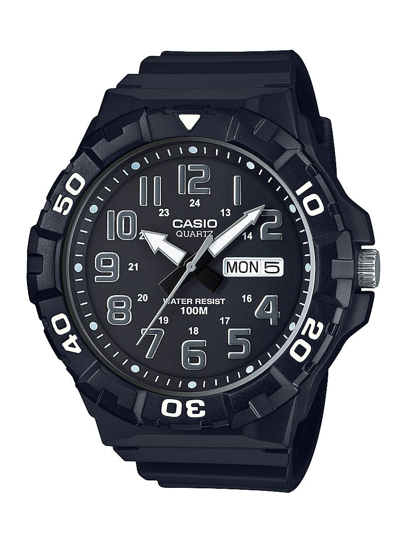 Casio Men's 'Diver Style' Quartz Resin Casual Watch, Color Black (Model: MRW-...