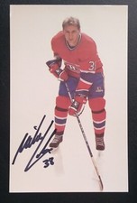 MIKE LALOR 3.5 x 5.5 Team Issued Autographed Card Montreal Canadiens NHL Signed