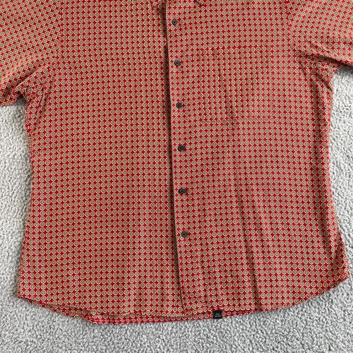 Vintage IKE BEHAR Shirt Mens Extra Large Red Hawaiian Camp Button Up Graphic USA - Picture 5 of 13