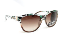 Steve Madden Brown/Green Pop Art Leopard Jeweled Sunglasses 100 UV 53186FSM2 NWT