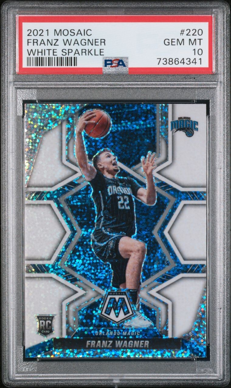 FRANZ WAGNER PSA 10 2021 PANINI MOSAIC WHITE SPARKLE #220 TRUE ROOKIE RC SSP