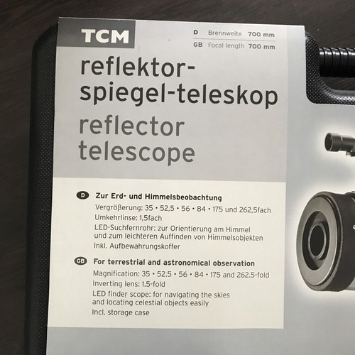 Reflektor Spiegel Teleskop TCM OVP Neu 260 Fach Vergrösserung Stern Fernrohr - Bild 2 von 10