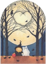 Branch Heart and Moon Mary C Melcher Halloween Card - Recycled Paper Greetings