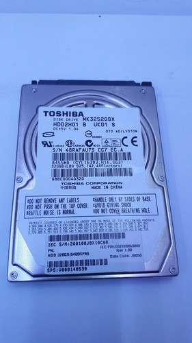 Toshiba MK3252GSX 320 GB SATA SMART ok Laufzeit 1432 Stunden