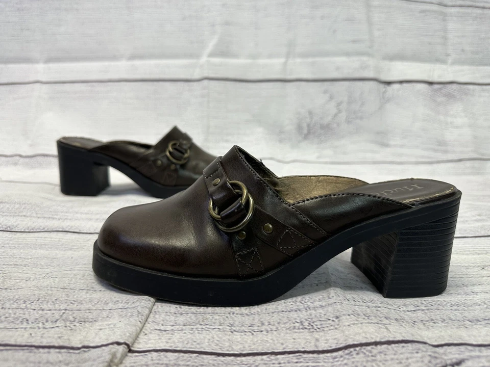 Zapatos De Colección Mudd Tacón Grueso Mules Tacones Deslizables Para Mujer’s 9.5 Devee Y2K Años 90’s Foto 2 de 4