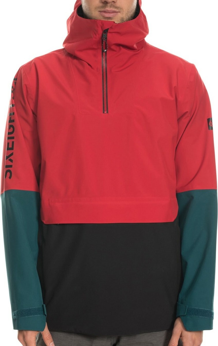 ウエア/装備 686 MENS GLCR LANDSCAPE ANORAK JACKET 686 Men's GLCR LANDSCAPE Anorak Snow Jacket - RedClblk - Large