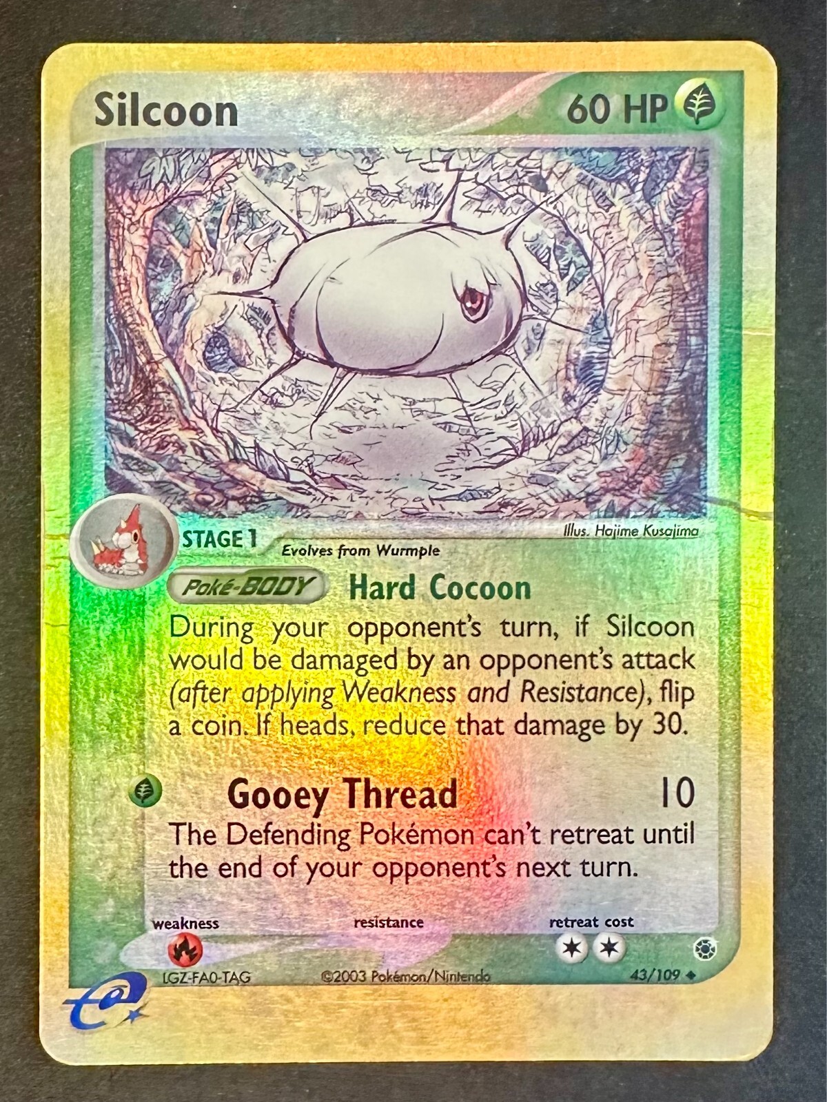 Silcoon 43/109 2003 EX Ruby & Sapphire Pokemon Card Nintendo Reverse Holo - Mp