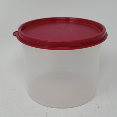 Tupperware Round Container 4623B With Purple Fuchsia Lid 5227A