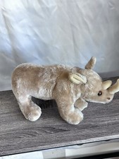 Vintage R. DAKIN 1978 Tan Rhino 16" Stuffed Plush Toy Animal RARE