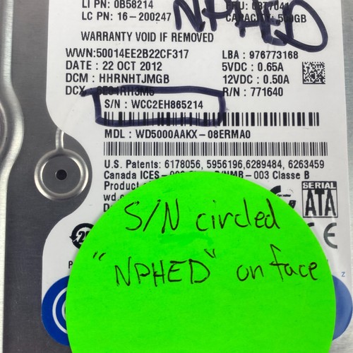 Western Digital 500GB HDD SATA 16MB WD500AAKX-08ERMA0 3.5" Internal Hard Drive - Picture 3 of 4