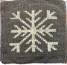 Nourison Holiday Collection Loop Snowflake Throw Pillow, Gray 20x20”