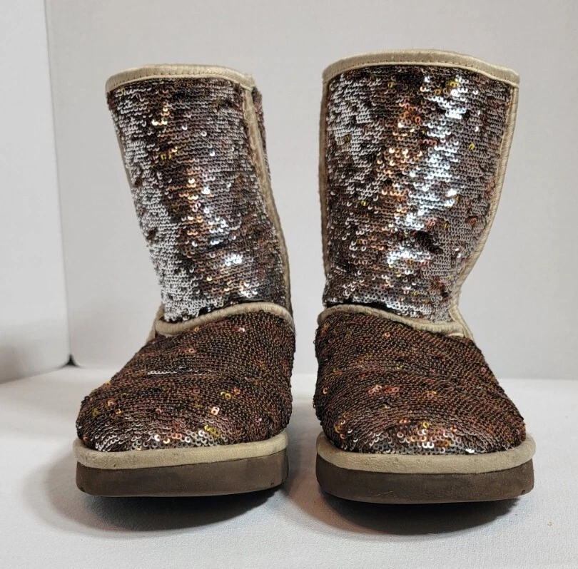 UGG Women Classic Champagne Sequin Boot 1018571 Size 6