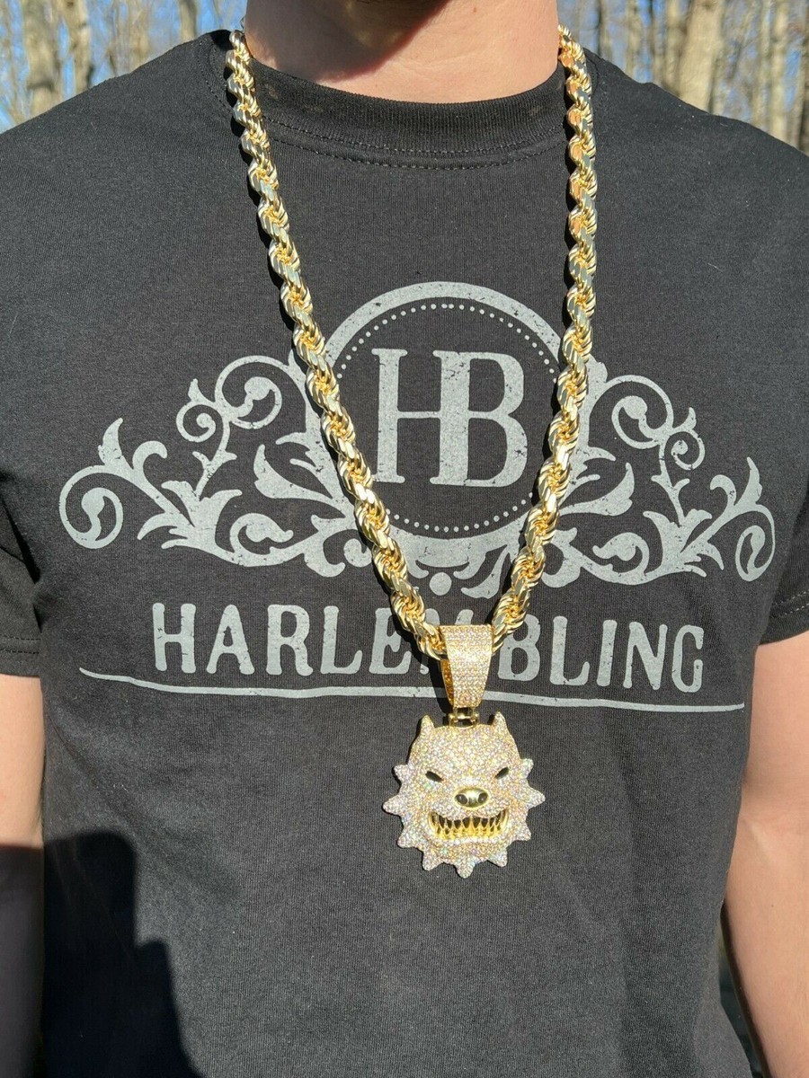 【honkyo】Big Pendant D.O.G Necklace Amazon.com: Shop-iGold Men's 14k Gold Finish Big Pitbull Dog