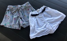 ZARA GIRLS lot of 2 Girls Shorts Size 8 White  Striped Tropical Dressy
