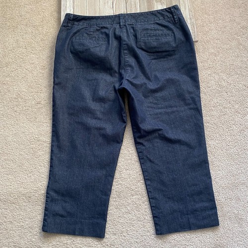 Roz & Ali Pantaloni Donna 12 Blu Denim Like Look Capri Cropped JU - Foto 8 di 12